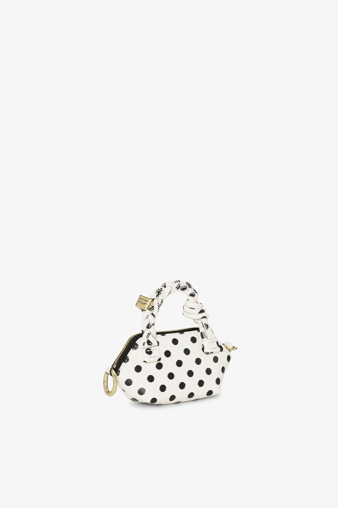 Polka-Dot Nano Bou Bag, Recycled Leather, in colour Egret - 2 - GANNI