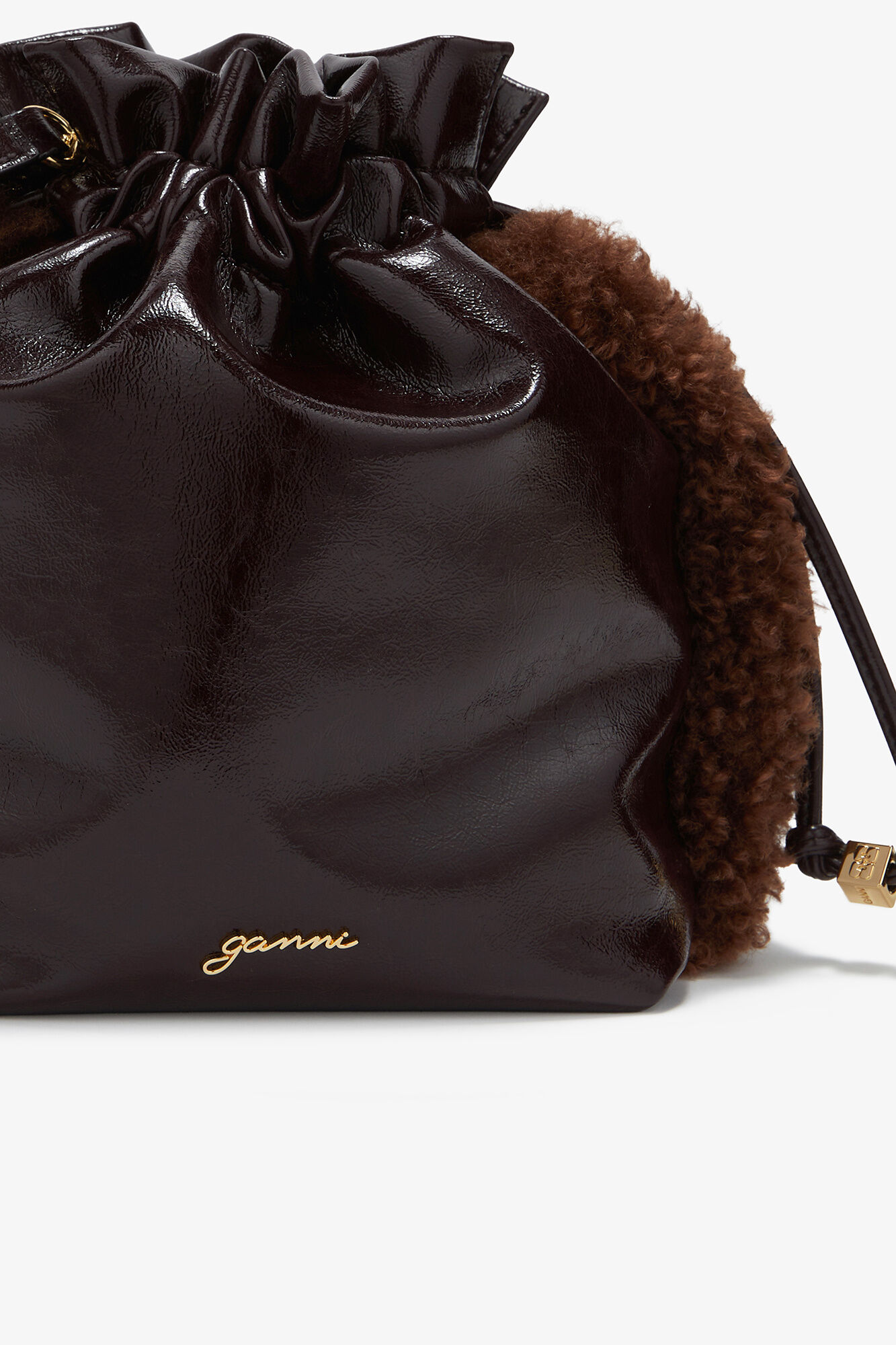 Pouch in Braun, Polyester, in colour Demitasse - 3 - GANNI