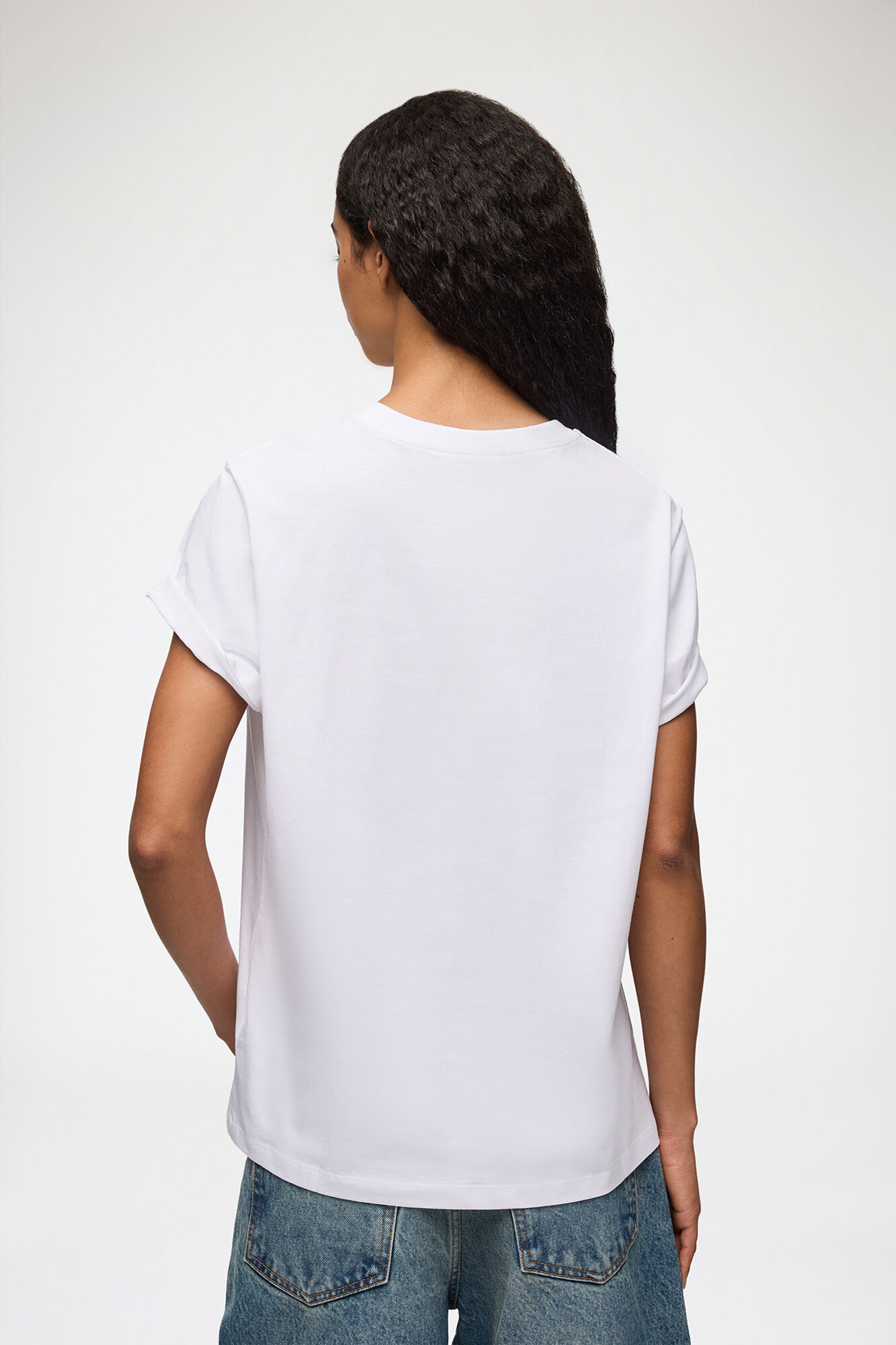 White Basic Jersey Cherry Relaxed T-shirt, Organic Cotton, in colour Bright White - 3 - GANNI