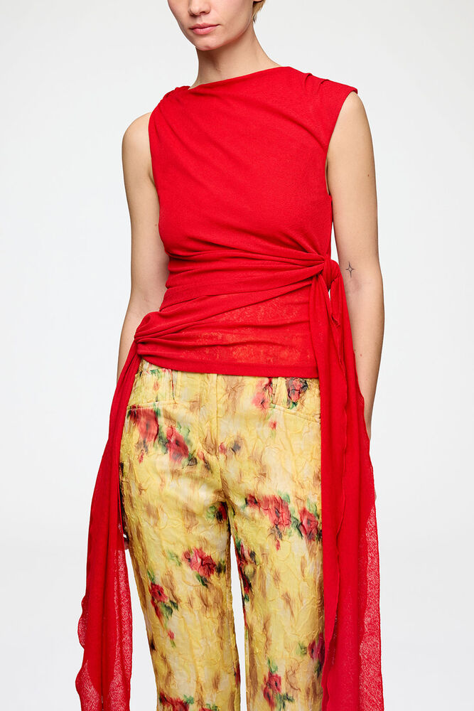 Top in Marl Mesh, Goji Berry