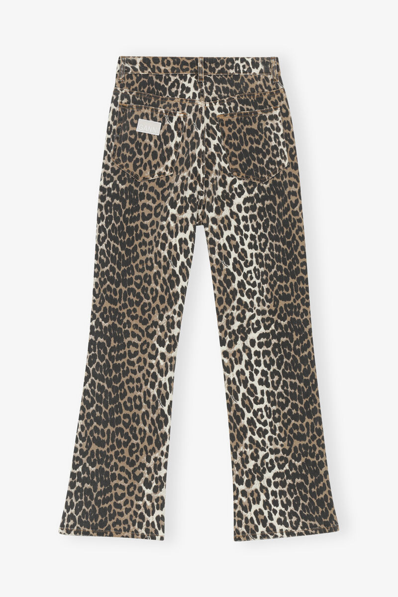 Betzy Cropped Jeans in Leopard Denim, Organic Cotton, in colour Leopard - 2 - GANNI