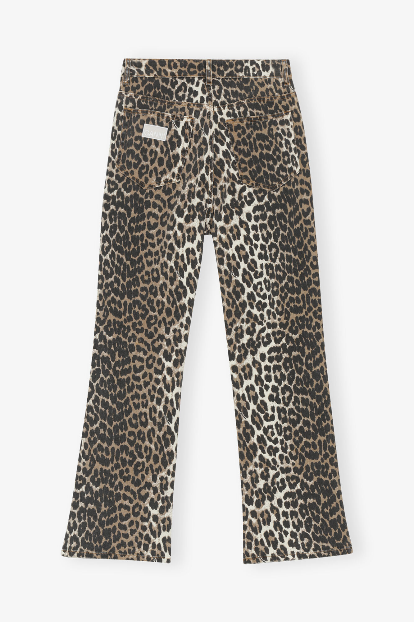 Betzy Cropped Jeans in Leopard Denim, Organic Cotton, in colour Leopard - 2 - GANNI