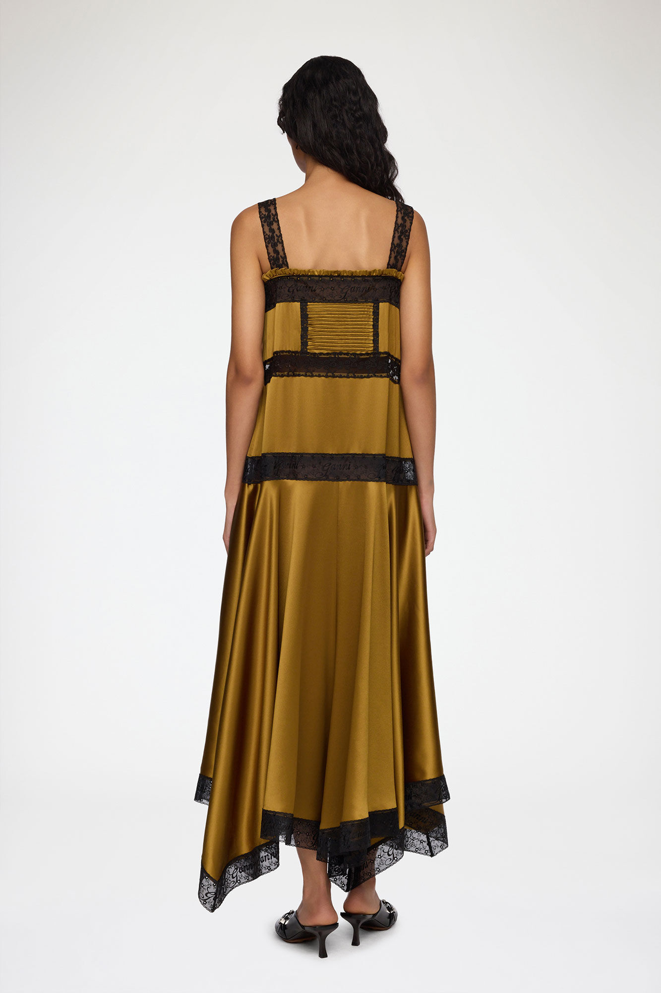 Green GANNI Maxi Dress – Knits, Velvets & Ruffled Prints | GANNI US
