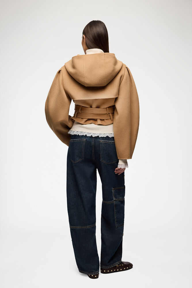 Jacke aus Double-Faced-Wolle, Tiger's Eye