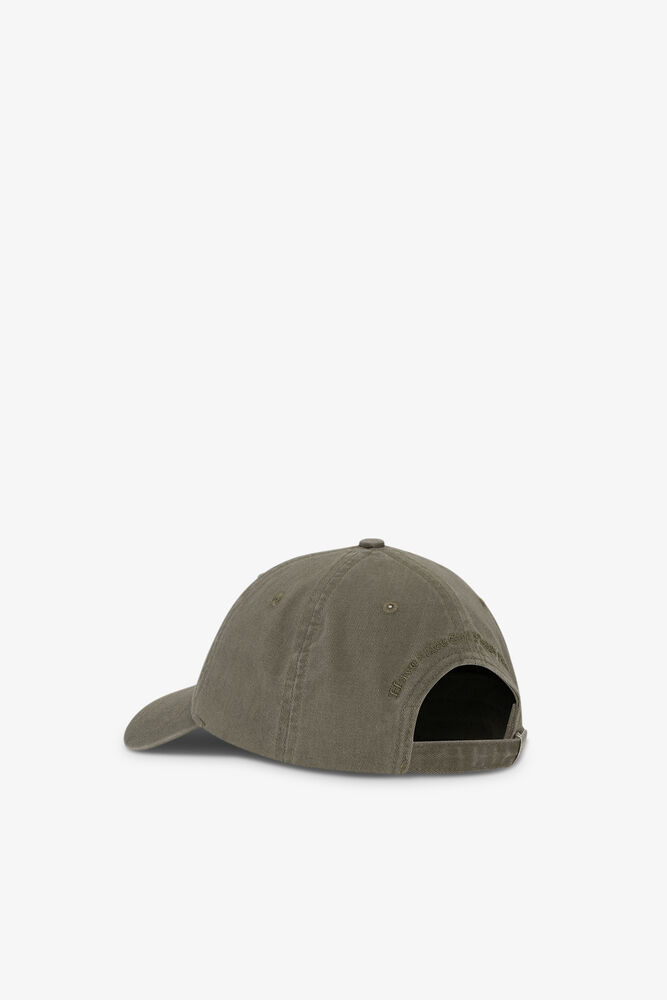 Cap in Green Washed Cotton Canvas, Kalamata