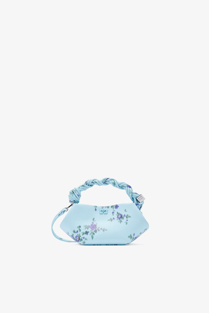 Mini Bou Bag in Printed Blue, Iced Aqua