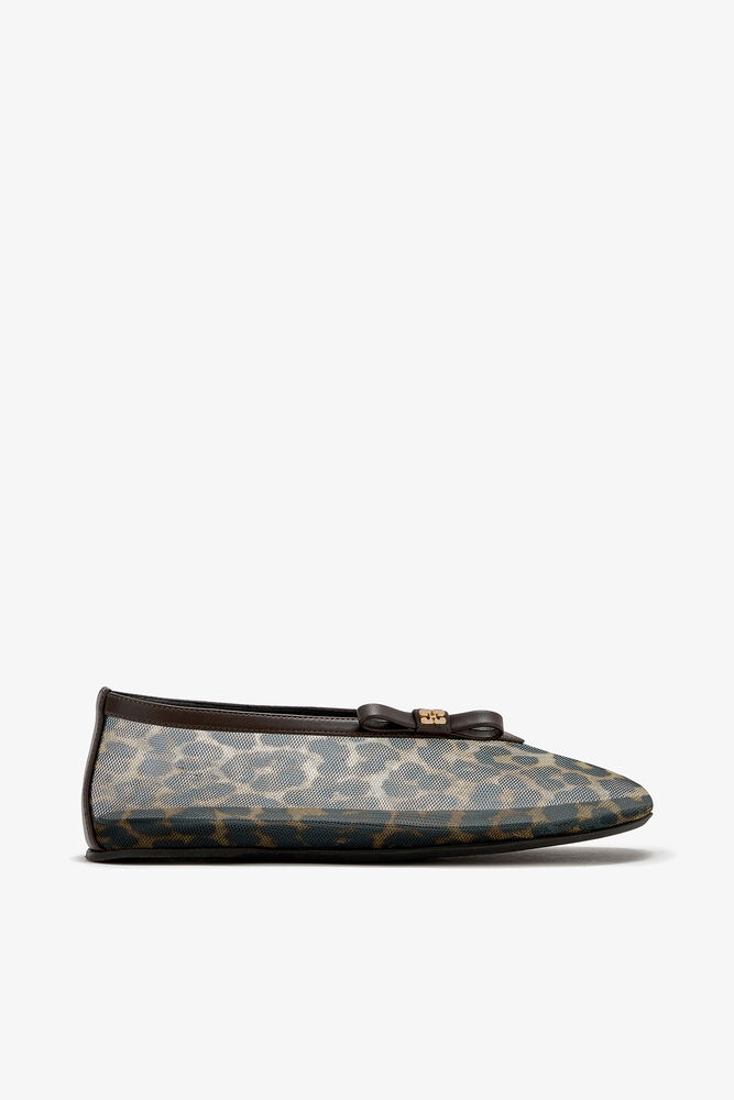 Jenny Ballerina in Leopard Mesh, Almond Milk