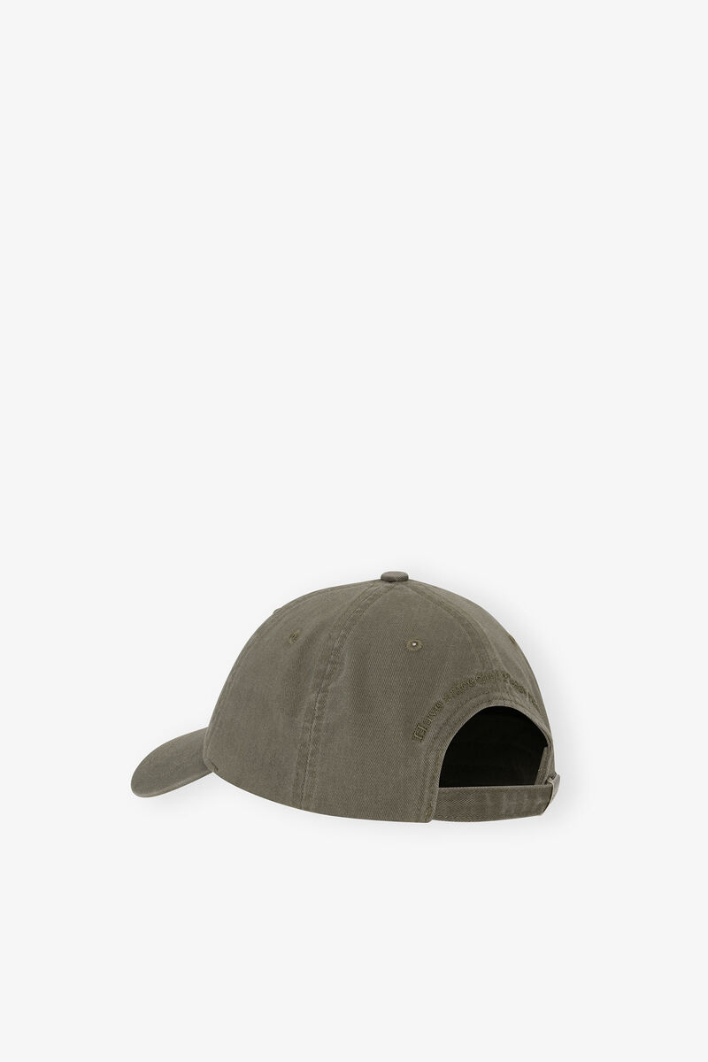 Casquette en toile verte, Organic Cotton, in colour Kalamata - 2 - GANNI