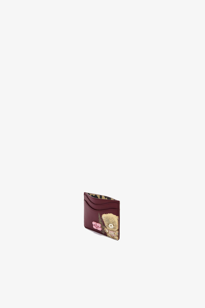 Bou korthållare med forest teddy, Burgundy