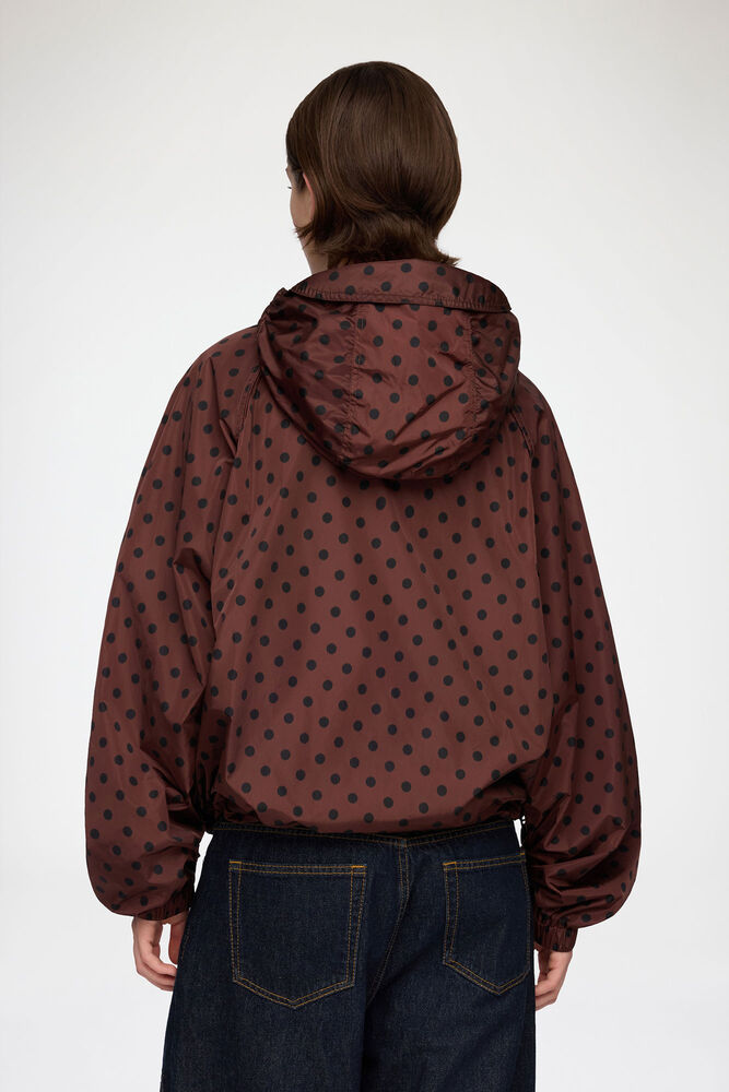 Jacket in Printed Nylon, Chicory Coffee