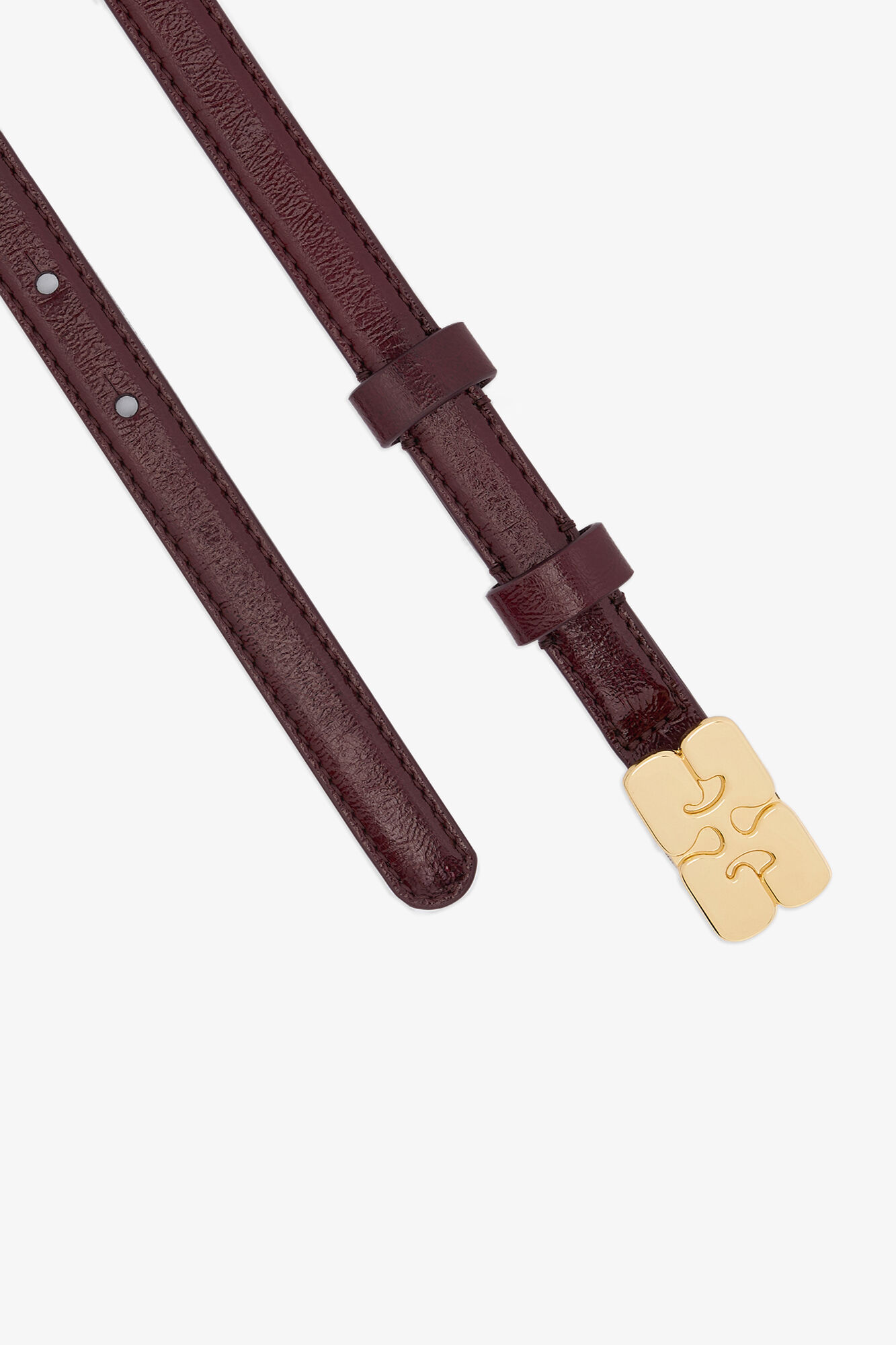 Kat Belt Small in Burgundy, Polyester, in colour Burgundy - 2 - GANNI