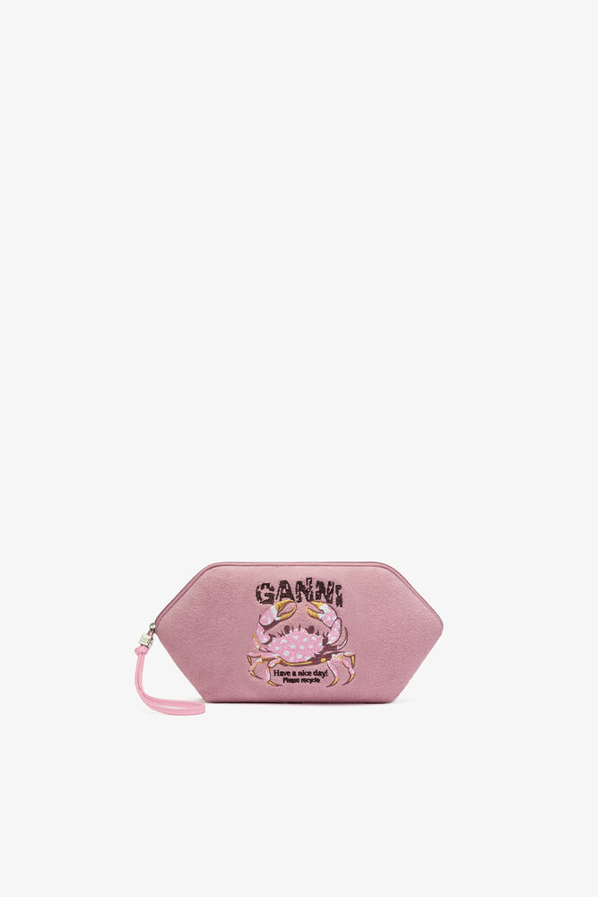 Bikini Pouch with Crab, Parfait Pink