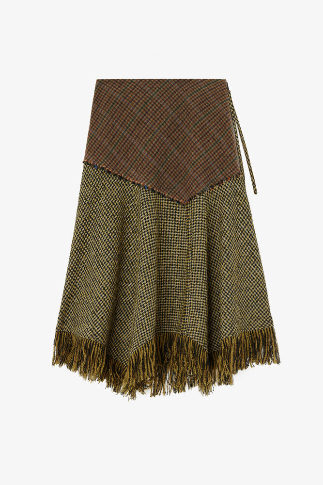 Skirt in Patchwork Check, Multicolour