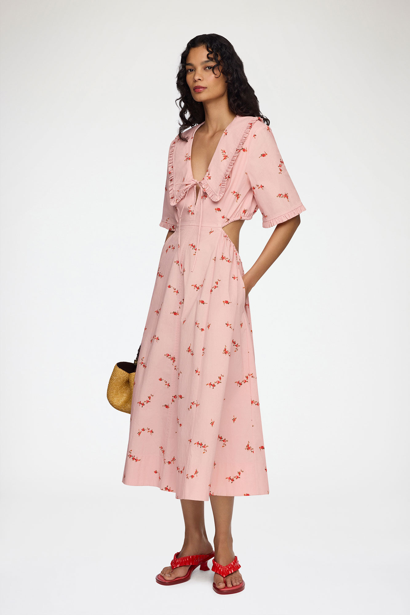 Dress in Pink Cotton, Organic Cotton, in colour Silver Pink - 1 - GANNI