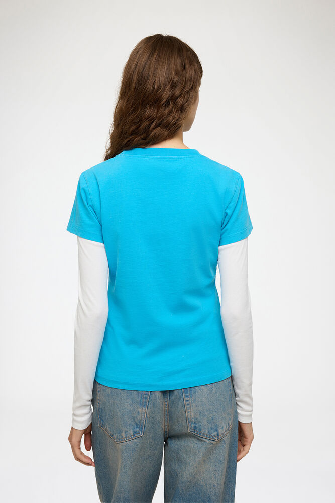 Baby Fit T-shirt with Blue Tiger, Dresden Blue