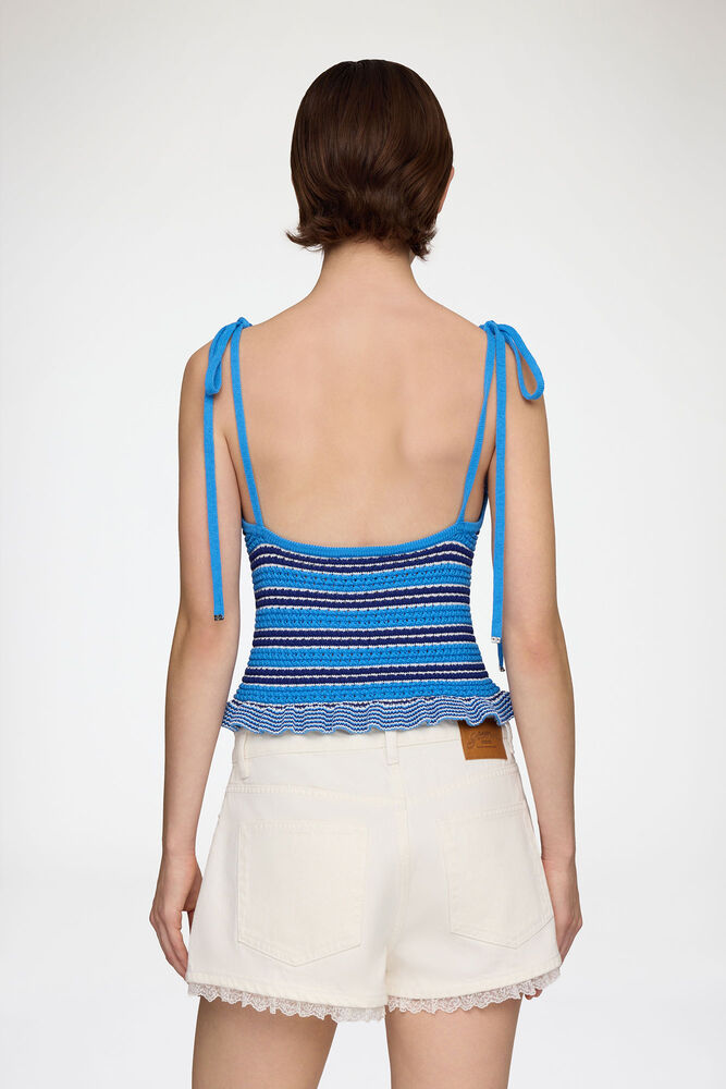 Top in Striped Pointelle, Marina