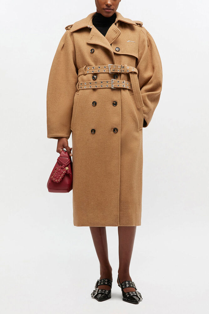 Wool Trench Coat, Tiger's Eye