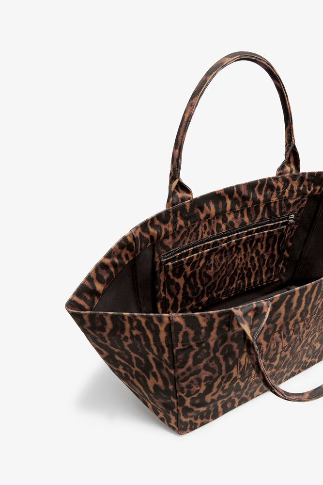 Tote XXL in Gradient Red Leopard, Autumn Maple