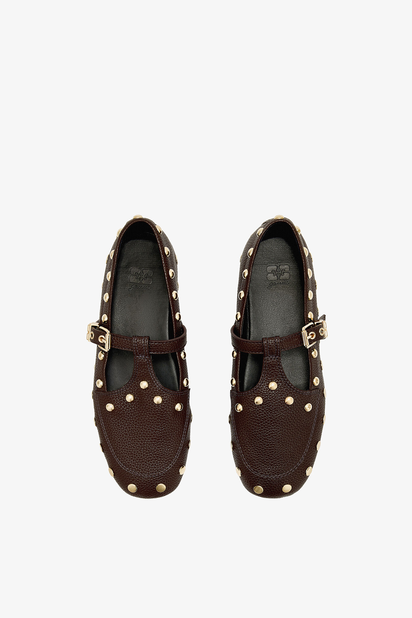Mary Jenny-mokasiner i brune, Recycled Polyester, in colour Chicory Coffee - 3 - GANNI