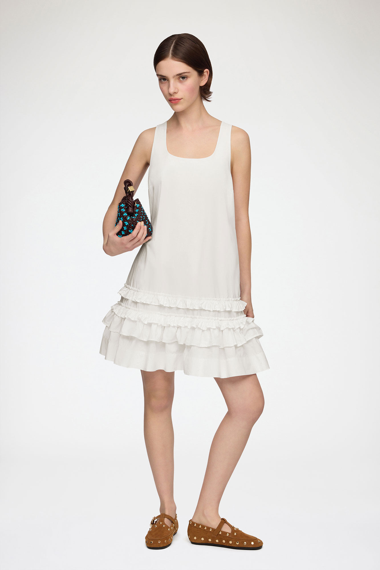 ホワイト コットン ドレス, Organic Cotton, in colour Bright White - 1 - GANNI