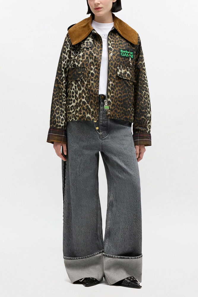 Short Wax Jacket in Leopard, Leopard