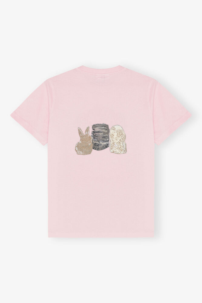 T-shirt with Animals, Chalk Pink