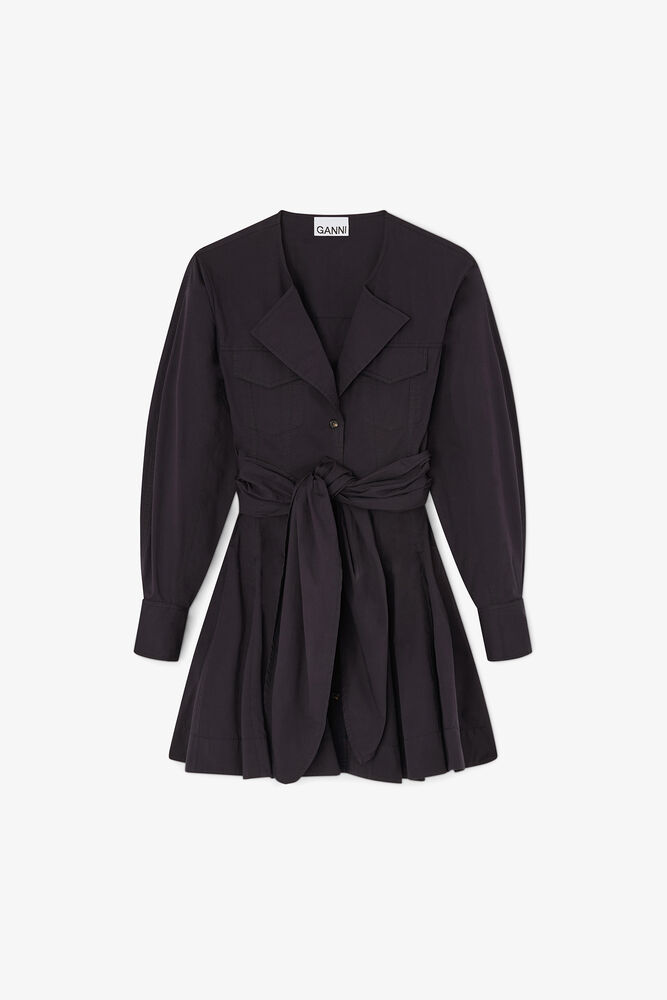 Hemdkleid aus Stretch-Baumwolle, Black