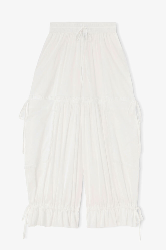 Pants in White Cotton, Bright White