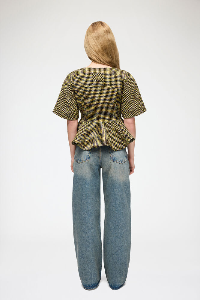 Blouse in Yellow Check, Blazing Yellow
