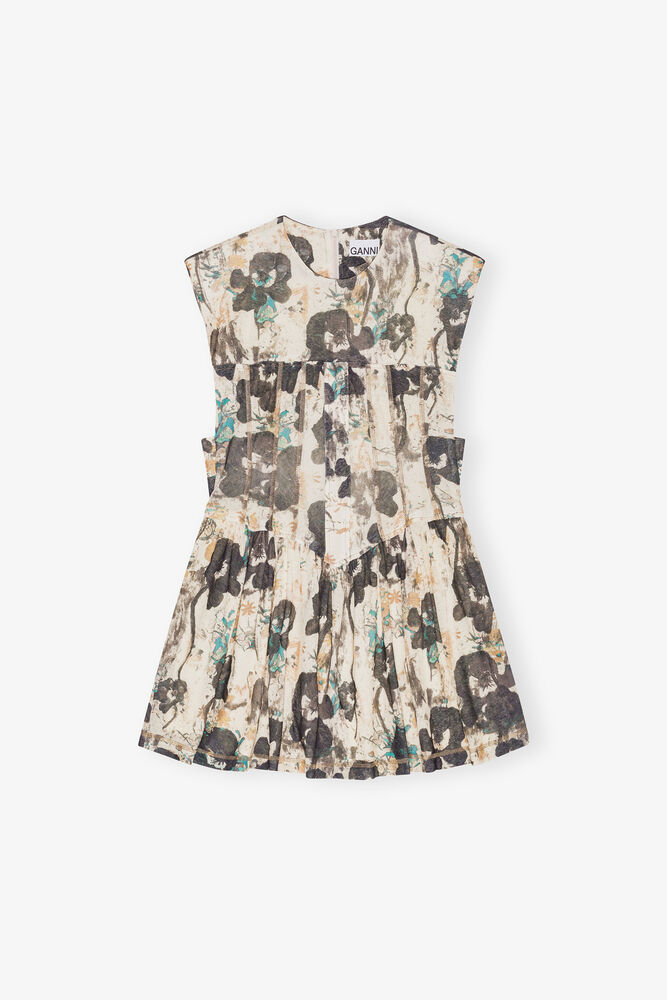 Printed Marl Mesh Corset Mini Dress, Afterglow
