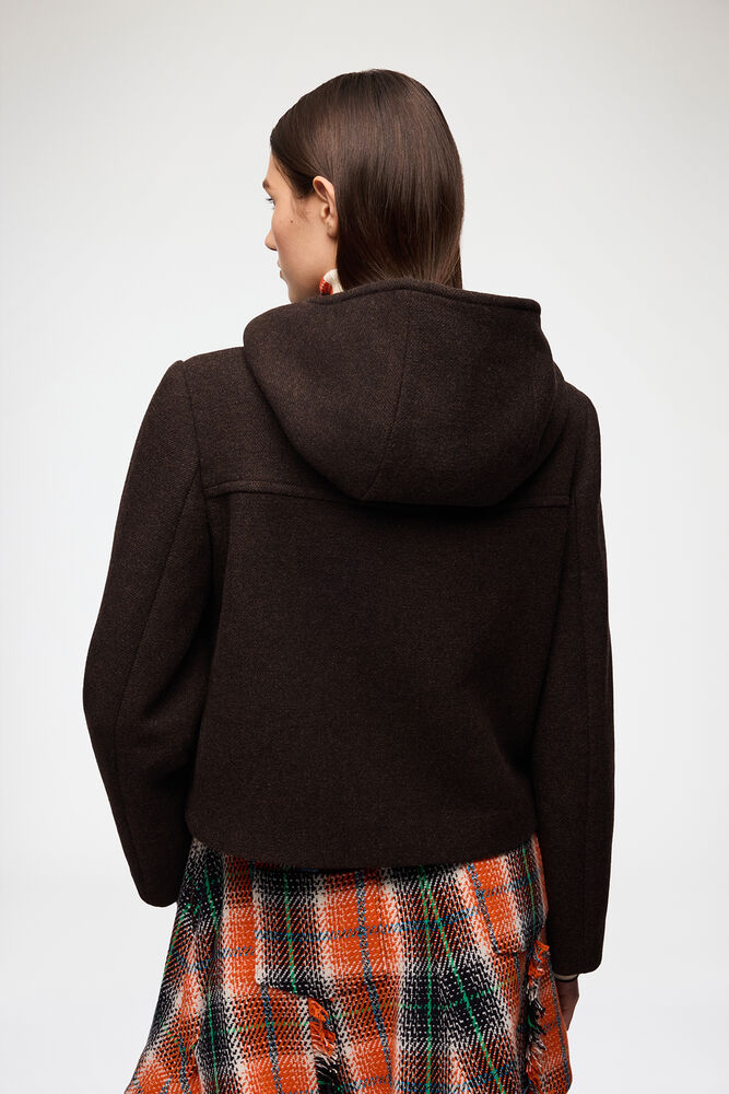 Duffle Coat Mini in Wool, Demitasse