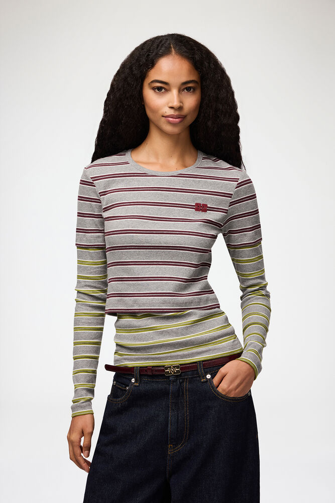 Long-sleeve Top in Double Stripe, Port Royale