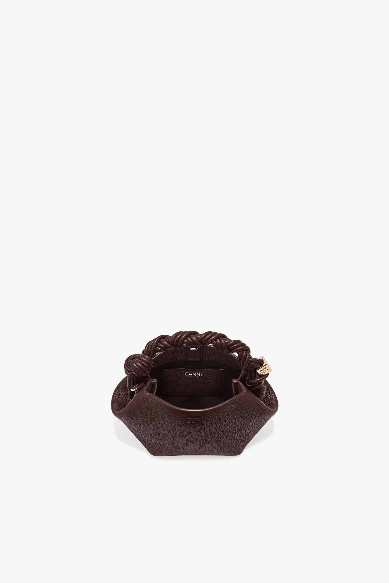 Brun kornig mini Bou väska, Recycled Polyester, in colour Chicory Coffee - 3 - GANNI