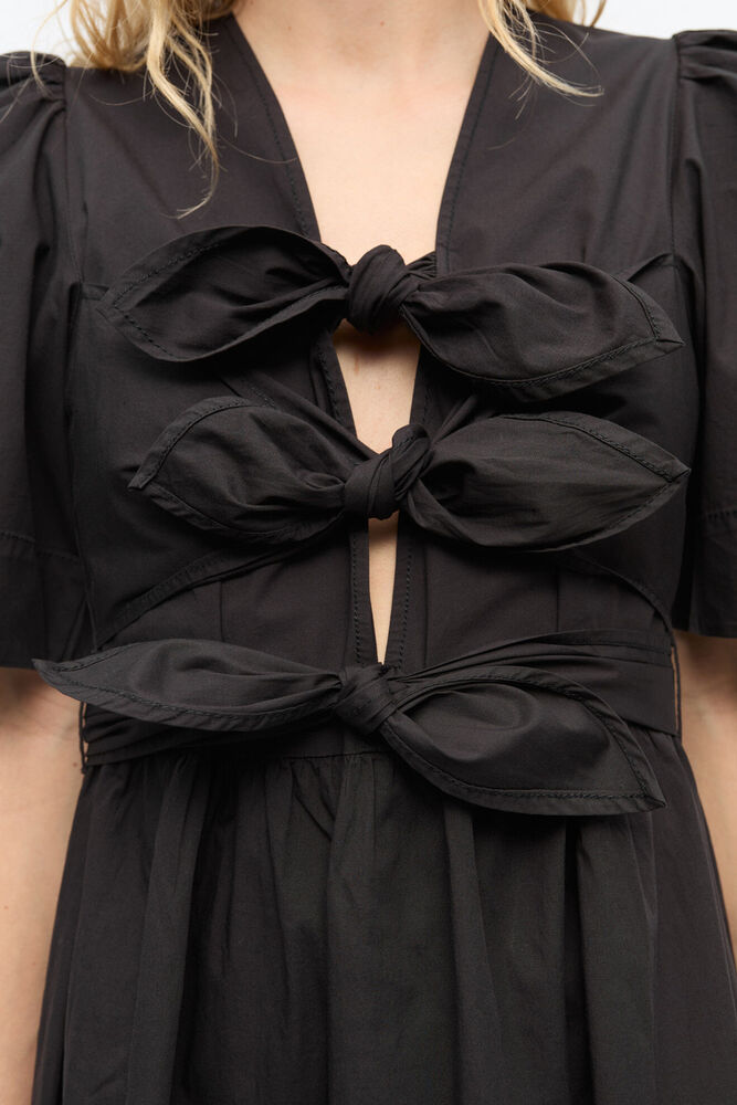 Black Stretch Cotton Dress, Black