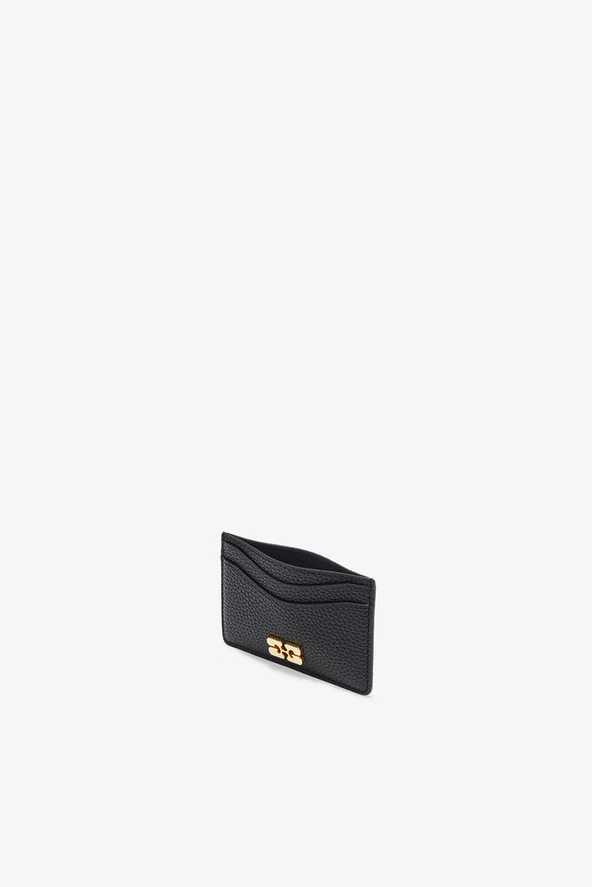 Bou Card Holder in Grained Black, Black
