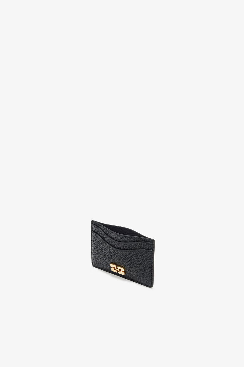 Bou Card Holder in Grained Black, Recycled Polyester, in colour Black - 3 - GANNI