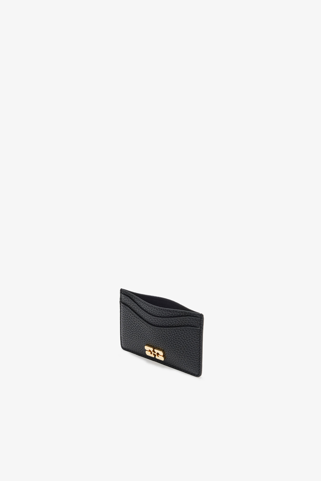Bou Card Holder in Grained Black, Recycled Polyester, in colour Black - 3 - GANNI