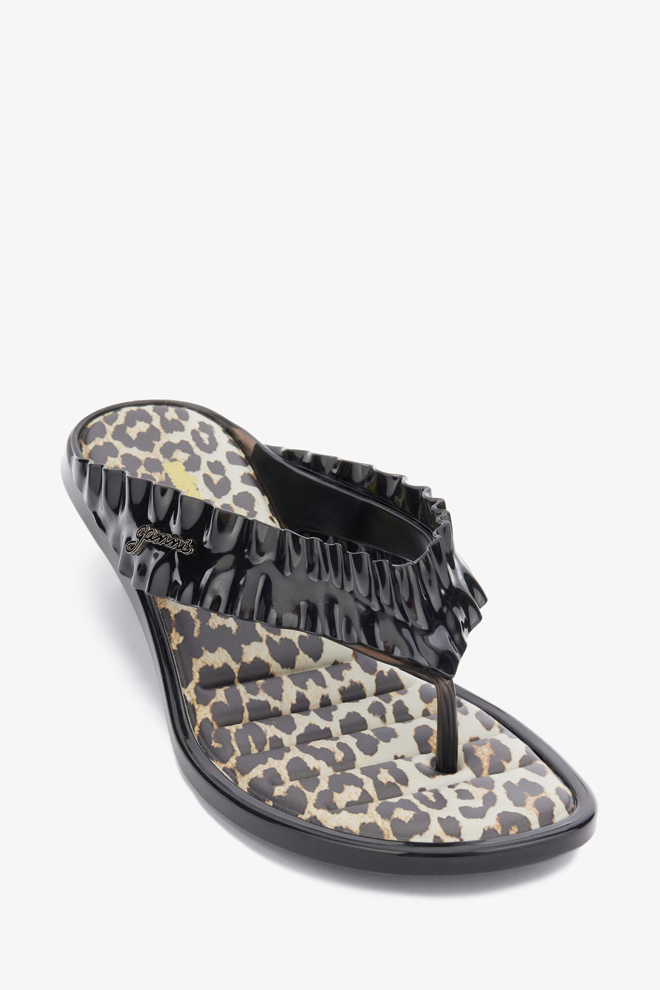 Melissa-Zehentrenner-Sandalen in Pfennigabsatz und Leopard, Polyvinyl Chloride, in colour Black - 4 - GANNI