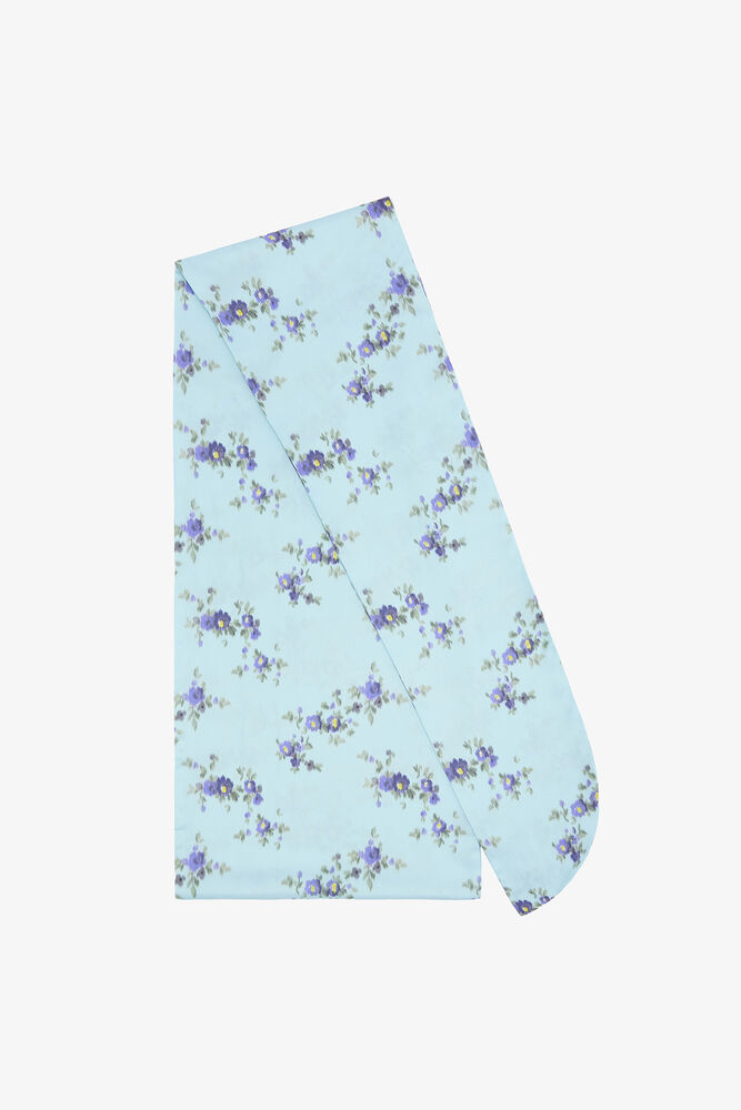 Wrap Scarf in Print, Iced Aqua