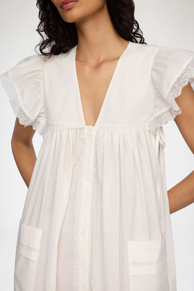 Dress in White Cotton, Bright White