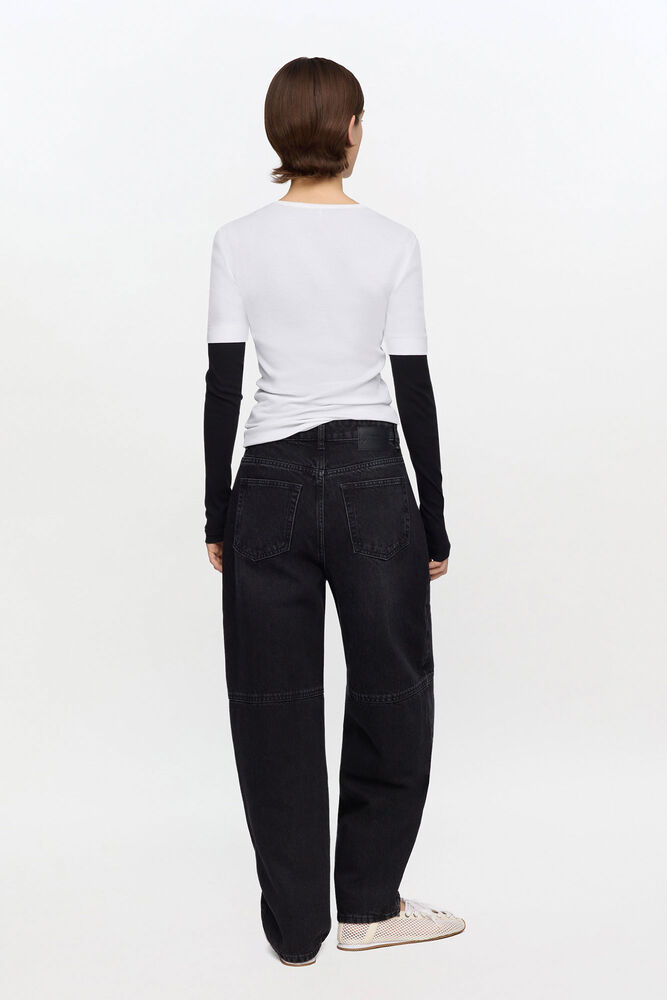 Stary Jeans in Black Rigid Denim, Black Washed