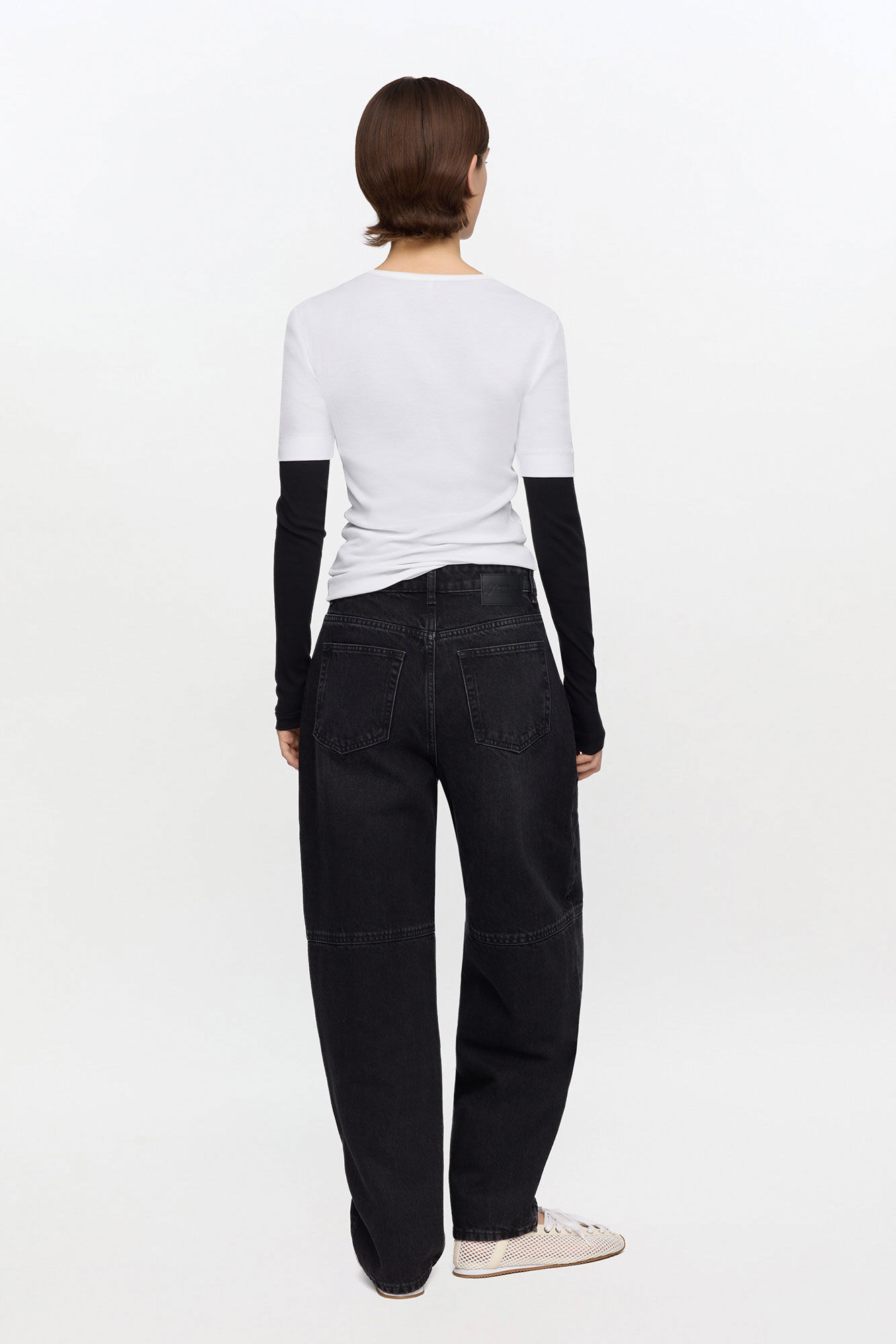 Svarte Stary-jeans, Organic Cotton, in colour Black Washed - 2 - GANNI
