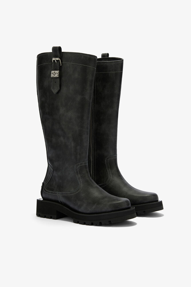 High Boots in Dark Grey, Ebony