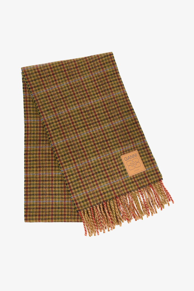 Scarf in Mini Check Wool, Multicolour
