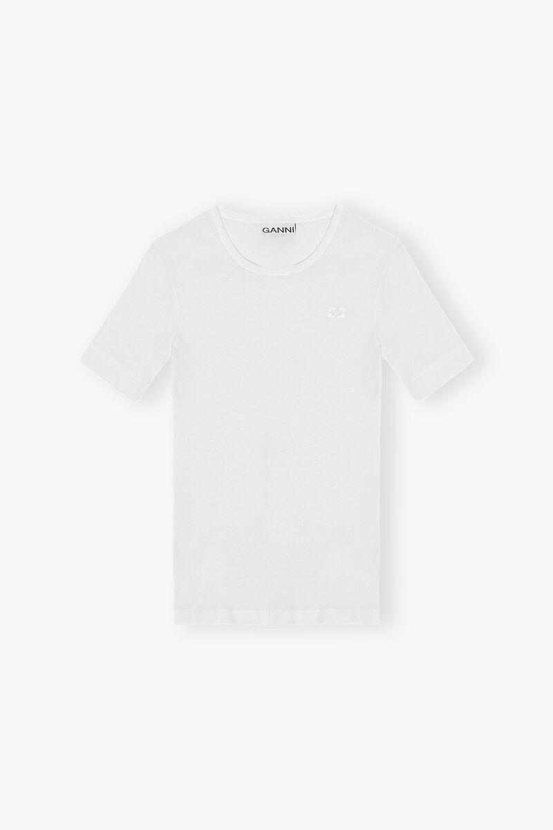 T-shirt in White, Wool, in colour Bright White - 1 - GANNI