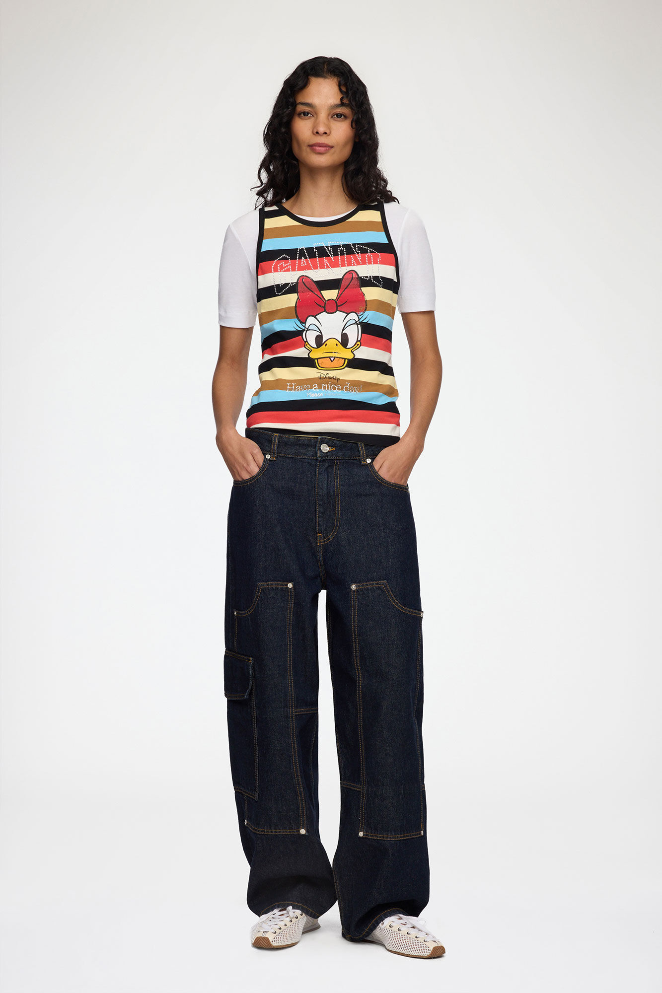 Tank Top with Daisy Duck, Organic Cotton, in colour Multicolour - 2 - GANNI