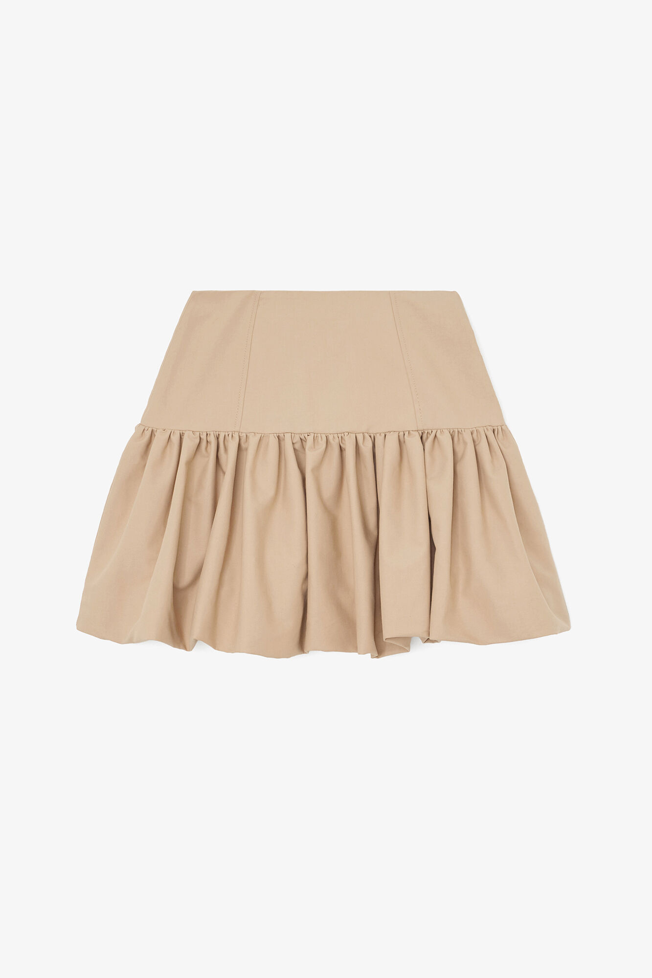 Skirt in Beige Cotton, Organic Cotton, in colour Warm Sand - 1 - GANNI