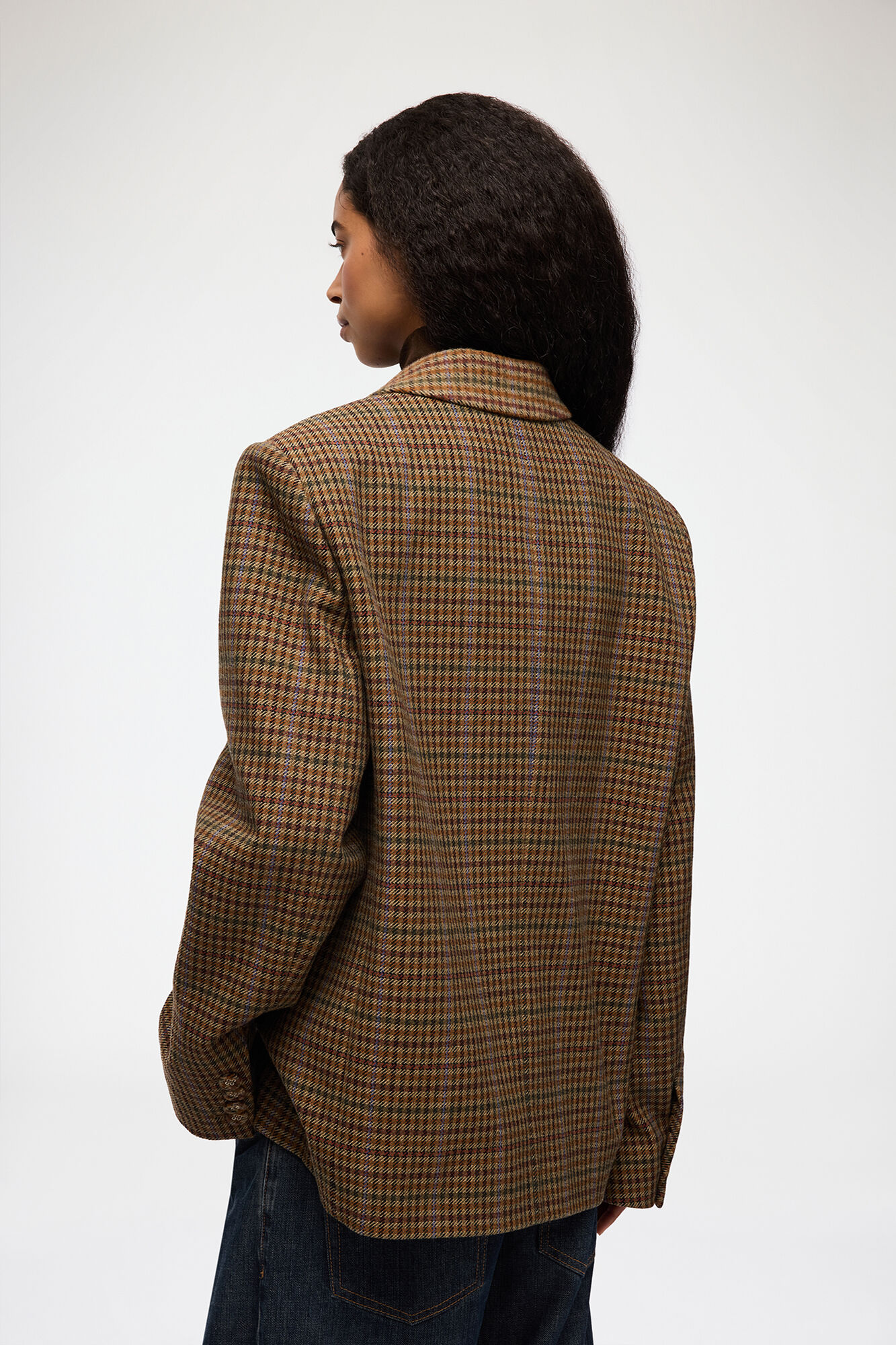 Blazer i ternet twill, Recycled Wool, in colour Multicolour - 3 - GANNI