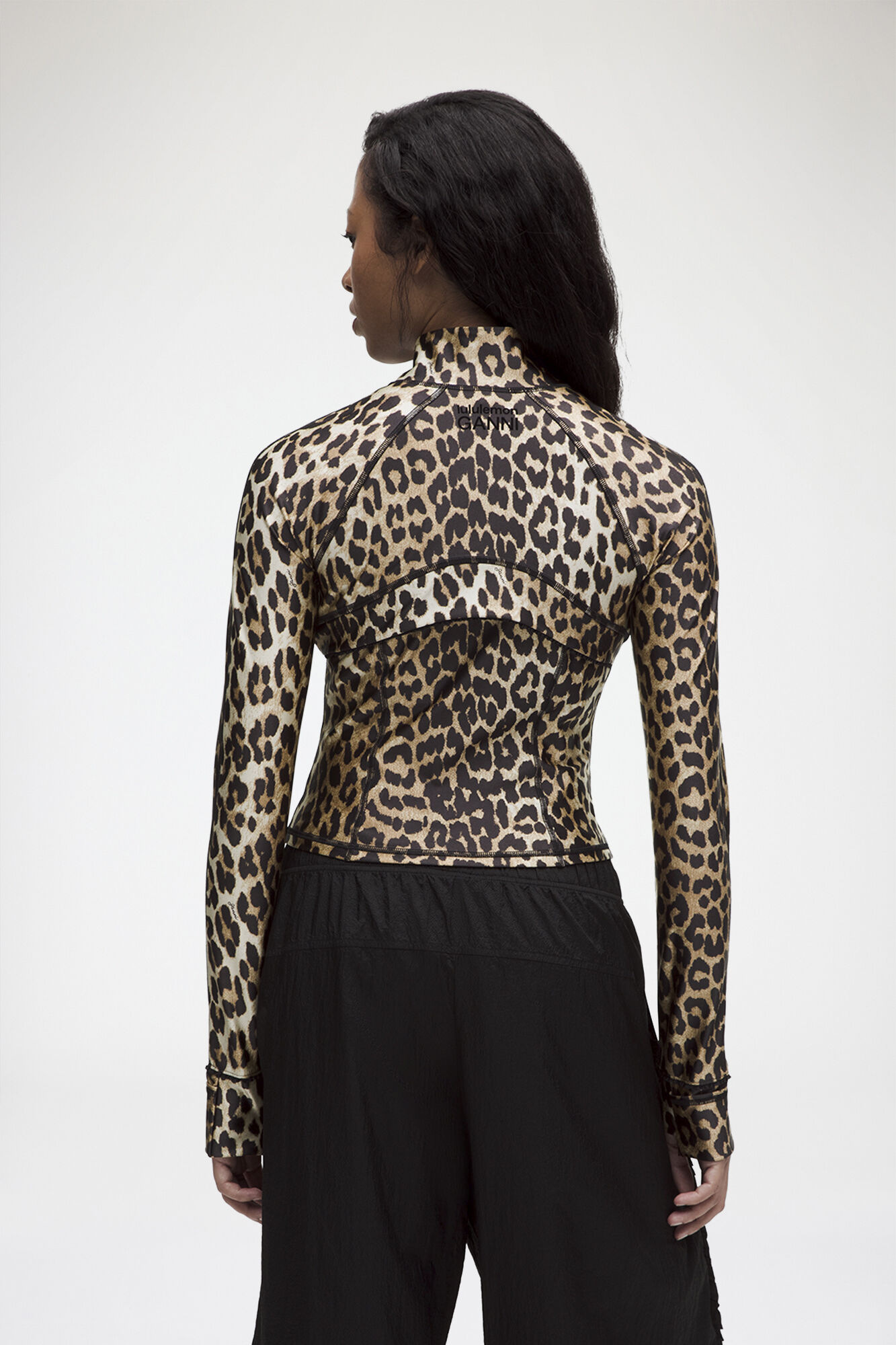 Define Ruffle-Trim Jacket in Leopard, Recycled Polyamide, in colour Multicolour - 3 - GANNI
