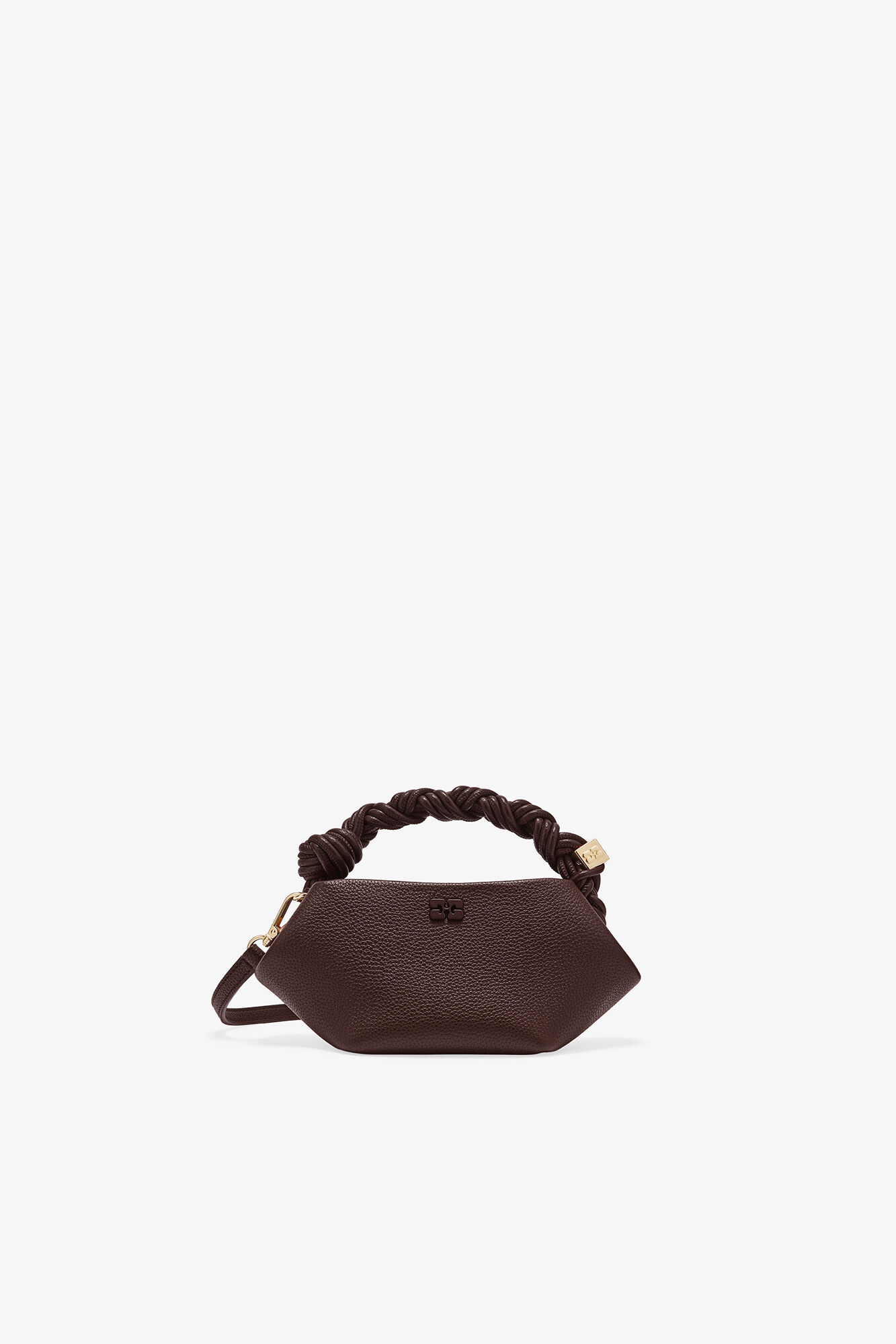 Brun kornig mini Bou väska, Recycled Polyester, in colour Chicory Coffee - 1 - GANNI